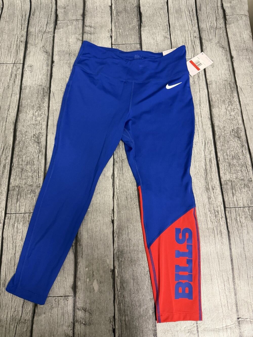 NWT Women’s Nike Buffalo Bills 7/8 Performance Leggings Large Royal/red Dri fit